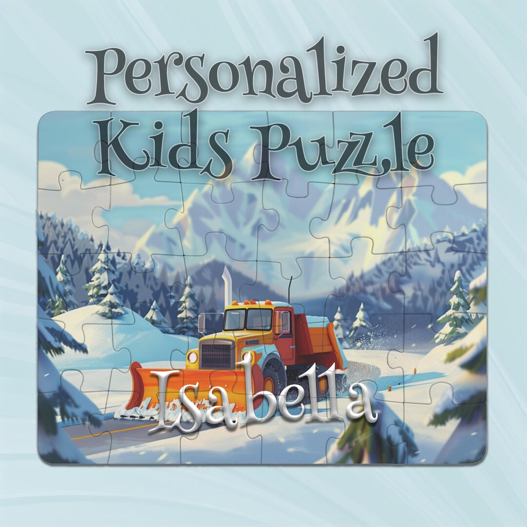 Personalized Snow Plow Puzzle for Kids – Developmental Gift – Perfect ...