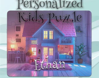 Personalized Doll House Puzzle for Kids – Personalized Keepsake Puzzle – Motor Skills Booster – Easy-Grip Large Pieces – Perfect Kids Gift