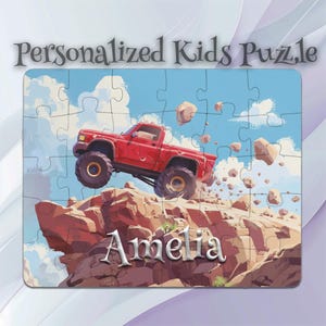 Personalized Monster Truck Puzzle for Kids – Inspires Imagination – Developmental Gift – Ideal Gift for Boys & Girls – Interactive Puzzle