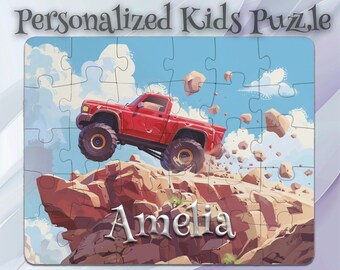 Personalized Monster Truck Puzzle for Kids – Inspires Imagination – Developmental Gift – Ideal Gift for Boys & Girls – Interactive Puzzle