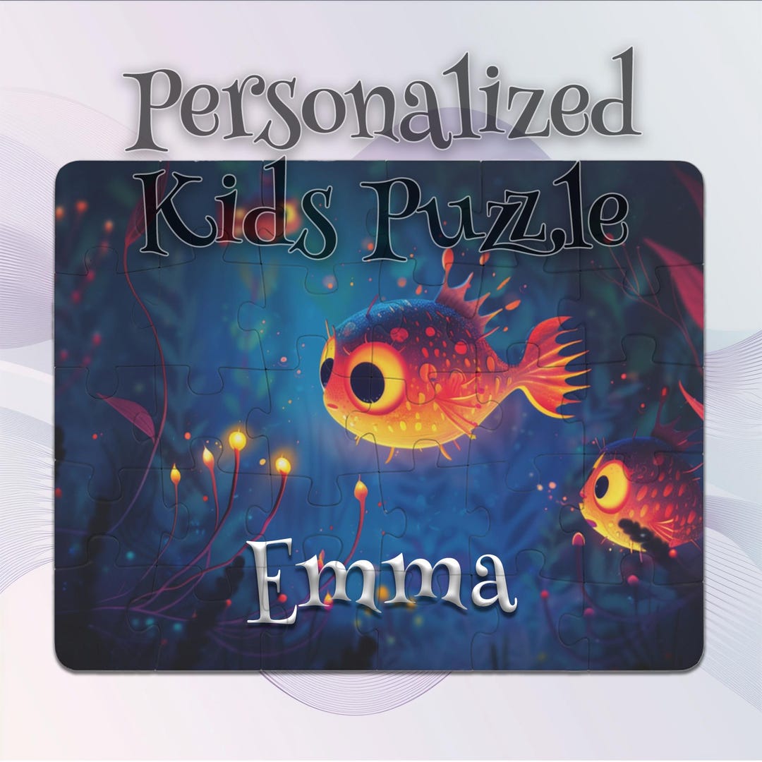 Personalized Deep Sea Fish Puzzle for Kids – Preschool Learning – Easy ...