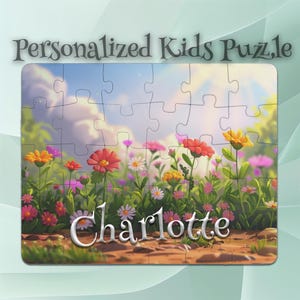 Personalized Flower Bed Puzzle for Kids – Early Learning Activity – Grandchild Gift Idea – Perfect Kids Gift – Inspires Imagination