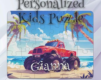 Personalized Monster Truck Puzzle for Kids – Inspires Imagination – Easy-Grip Large Pieces – Ideal Gift for Boys & Girls – Learning Made Fun