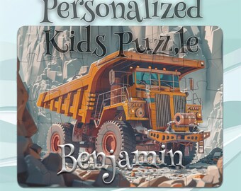 Spersonalizowana wywrotka Puzzle dla dzieci – Indywidualny projekt puzzli – Wczesna aktywność edukacyjna – Prezent rozwojowy – Wzmacniacz umiejętności motorycznych