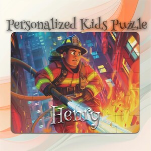 Personalized Fireman Puzzle for Kids – Problem-Solving Puzzle – Personalized Keepsake Puzzle – Learning Made Fun – Inspires Imagination