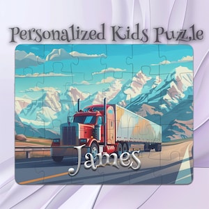 Personalized Semi-Truck Puzzle for Kids – Learning Made Fun – Custom Puzzle Design – Inspires Imagination – Cognitive Game