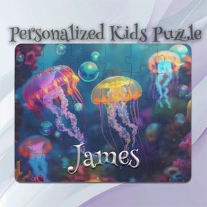 Personalized Jellyfish Puzzle for Kids – Toddler-Friendly Toy – Custom Puzzle Design – Interactive Puzzle – Inspires Imagination