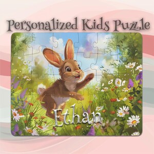 Personalized Bunny Animal Puzzle for Kids – Ideal Gift for Boys & Girls – Developmental Gift – Custom Puzzle Design – Perfect Kids Gift