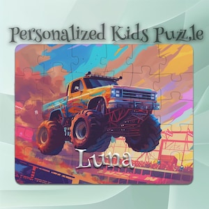 Personalized Monster Truck Puzzle for Kids – Personalized Keepsake Puzzle – Inspires Imagination – Developmental Gift – Perfect Kids Gift