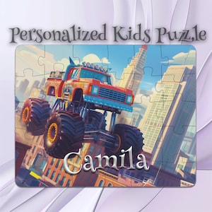 Personalized Monster Truck Puzzle for Kids – Personalized Keepsake Puzzle – Ideal Gift for Boys & Girls – Grandchild Gift Idea