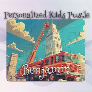 Personalized Fire Truck Puzzle for Kids – Learning Made Fun – Early Learning Activity – STEM Learning Puzzle – Educational Puzzle Toy