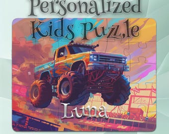 Personalized Monster Truck Puzzle for Kids – Personalized Keepsake Puzzle – Inspires Imagination – Developmental Gift – Perfect Kids Gift