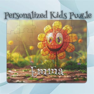 Personalized Mosaic Flower Puzzle for Kids – STEM Learning Puzzle – Custom Puzzle Design – Preschool Learning – Personalized Keepsake Puzzle
