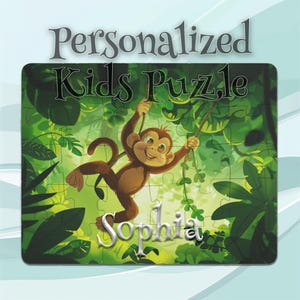 Personalized Monkey Puzzle for Kids – Problem-Solving Puzzle – Ideal Gift for Boys & Girls – Custom Puzzle Design – Perfect Kids Gift