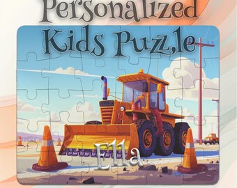 Personalized Road Grader Puzzle for Kids – Motor Skills Booster – Preschool Learning – Early Learning Activity – Educational Puzzle Toy