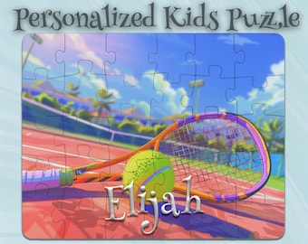 Personalized Tennis Puzzle for Kids – Perfect Kids Gift – Educational Puzzle Toy – Early Learning Activity – Grandchild Gift Idea