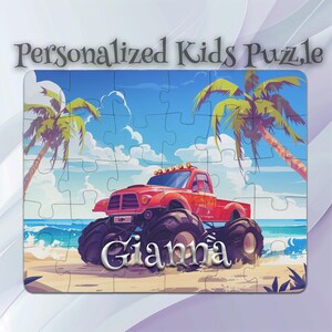Personalized Monster Truck Puzzle for Kids – Inspires Imagination – Easy-Grip Large Pieces – Ideal Gift for Boys & Girls – Learning Made Fun