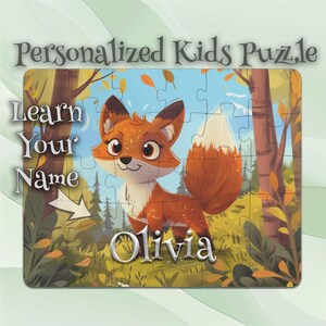 Personalized Red Fox Puzzle for Kids – Preschool Learning – Toddler-Friendly Toy – Developmental Gift – STEM Learning Puzzle