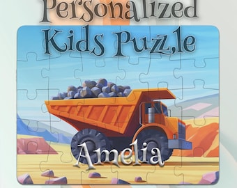 Spersonalizowana Wywrotka Puzzle dla Dzieci – Spersonalizowana Pamiątkowa Puzzle – Prezent Rozwojowy – Gra Poznawcza – Zabawka Przyjazna Maluchom