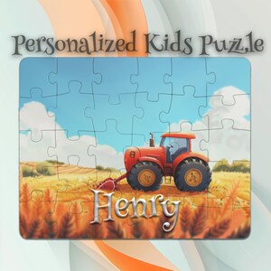 Personalized Tractor Puzzle for Kids – Early Learning Activity – Ideal Gift for Boys & Girls – Cognitive Game – Learning Made Fun