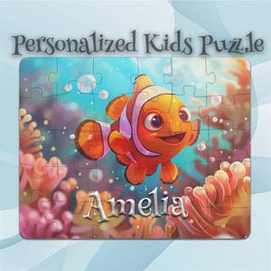 Personalized Clownfish Puzzle for Kids – Toddler-Friendly Toy – Ideal Gift for Boys & Girls – Personalized Keepsake Puzzle – Cognitive Game