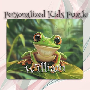 Personalized Frog Puzzle for Kids – Learning Made Fun – Grandchild Gift Idea – Cognitive Game – Early Learning Activity – Developmental Gift