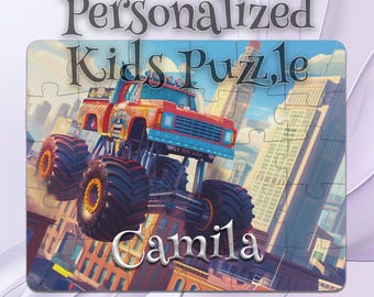 Personalized Monster Truck Puzzle for Kids – Personalized Keepsake Puzzle – Ideal Gift for Boys & Girls – Grandchild Gift Idea