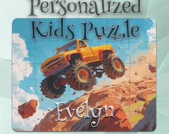 Personalized Monster Truck Puzzle for Kids – Inspires Imagination – Early Learning Activity – Developmental Gift – Educational Puzzle Toy