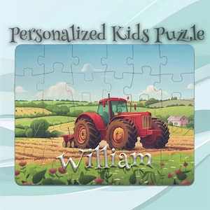 Personalized Tractor Puzzle for Kids – Developmental Gift – Inspires Imagination – Perfect Kids Gift – Interactive Puzzle – Cognitive Game