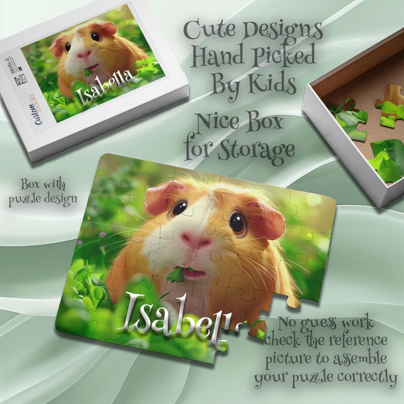 View of Personalized Guinea Pig Puzzle for Kids - Problem-solving Puzzle ...
