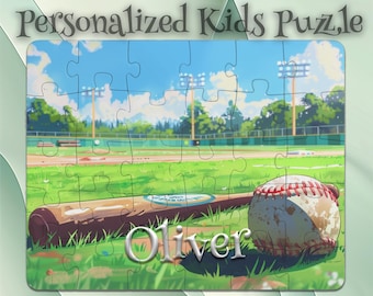 Personalized Baseball Puzzle for Kids – Cognitive Game – Perfect Kids Gift – Early Learning Activity – Ideal Gift for Boys & Girls