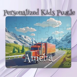 Personalized Semi-Truck Puzzle for Kids – Inspires Imagination – Educational Puzzle Toy – Preschool Learning – Interactive Puzzle