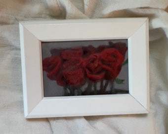 Rose Painting, Tiny Art, Original Miniature Floral Wall Decor with Frame, Gift for Mom, Small Oil Painting