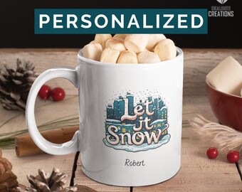 Custom Christmas Mug, Christmas Mug with names, Family Christmas Mug, Personalized Christmas Coffee Mug, Let It Snow, Christmas Gift
