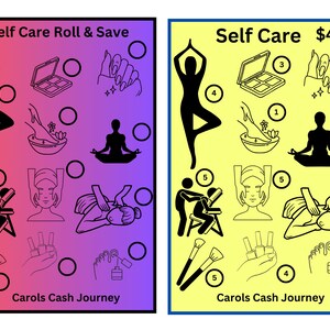Self Care Savings Challenge with bonus Roll and Save