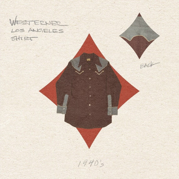 1940s Men's Westerner Los Angeles Shirt