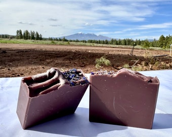 LAVISH PETALS Cold Process Soap, Handmade Artisan Soap With Tussah Silk & Purple Brazilian Clay