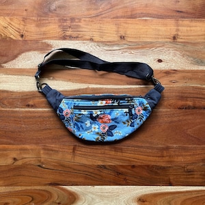 Blue Flower Fanny Pack