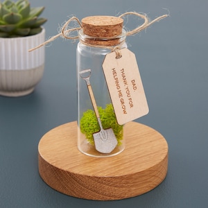 Cadeau souvenir de la fête des pères, cadeau de jardin personnalisé, merci de m’avoir aidé à cultiver la bouteille de message de bêche, cadeau de jardinage pour hommes