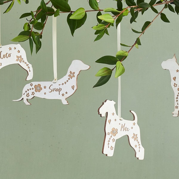 Personalisierte Haustier Hund Ornament - Weihnachtshund Dekoration Andenken - Benutzerdefinierte Hunderasse Personalisierte Nordic Folk Design Name Ornament