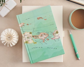 Bali custom Map travel notebook journal - personalized indonesia map hardback notebook - Map sketchbook - globetrotter journal present