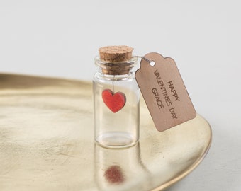 Romantic Christmas Gifts For Her, Message Bottle Keepsake, Girlfriend Christmas Gift, Personalised Gift For Wife, Personalised Heart Token