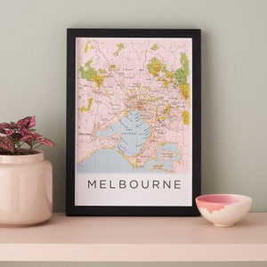 Cartel del mapa de Melbourne, Impresión del mapa de Melbourne Australia, Impresión del mapa de la ciudad, Mapas de Australia, Arte del mapa de Australia, Decoración del muro del mapa de la ciudad, Muro de la galería