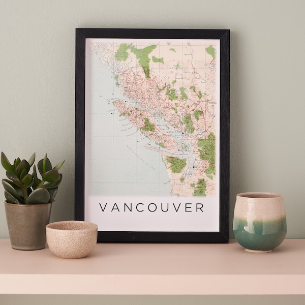 Vancouver Island Map Etsy