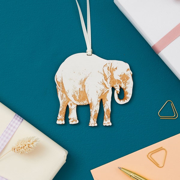 Elephant Hanging Ornament, Elephant Birthday Decoration, For a Boy, Animal Keepsake, Personalised Custom Gift, New Baby Name Ornament