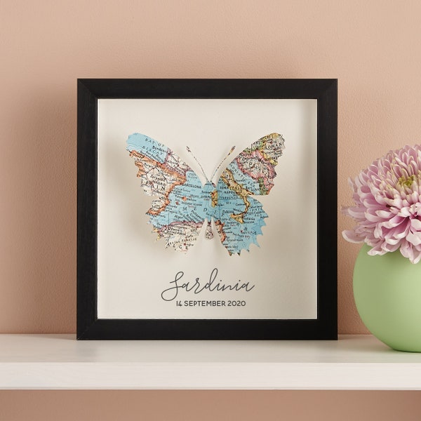 Schmetterling Wandkunst Geschenk - Personalisierte Karte 3D Schmetterling Wandkunst - personalisiertes Geschenk für Freundin, Beste Freundin oder Mama