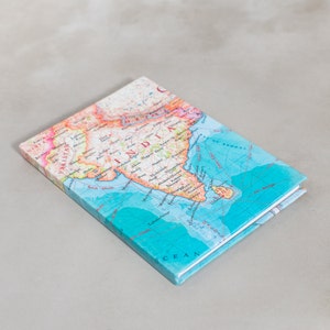 Carnet de voyage carte de l'Inde - cadeau globe-trotters - carnet de cartes - carnet de cartes - carte de l'inde - carte de l'inde - carnet de croquis de l'inde - carte de l'océan indien