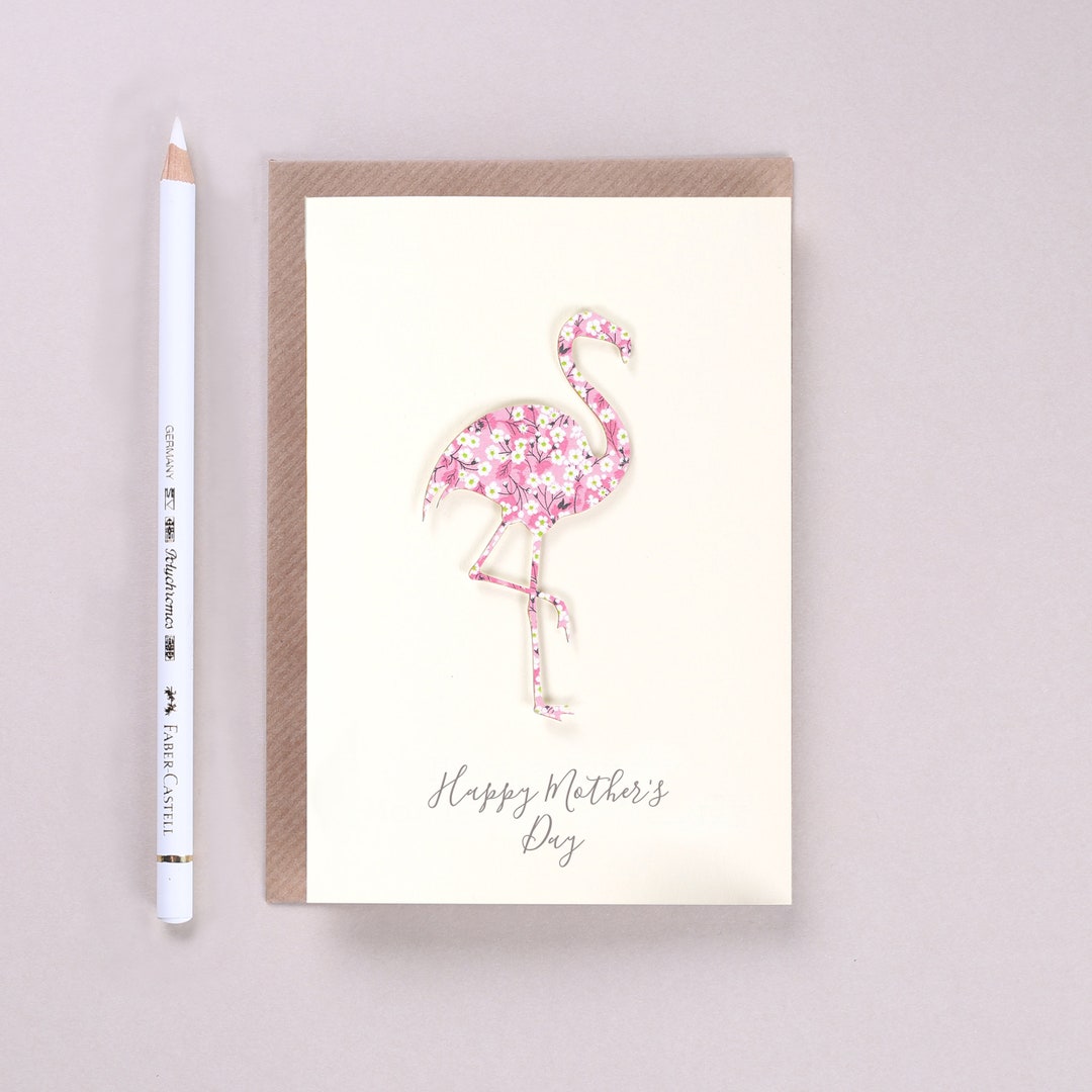 Flamingo Birthday Card - Personalised Liberty Print Kids Birthday Card ...