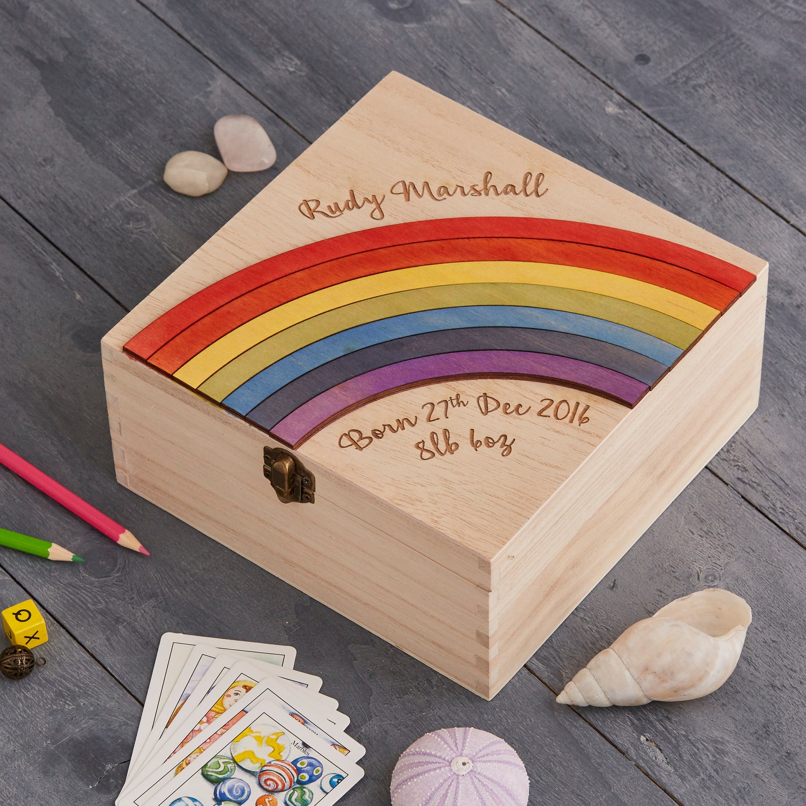 Rainbows Keepsake Box Personalised Storage Treasure Box Etsy
