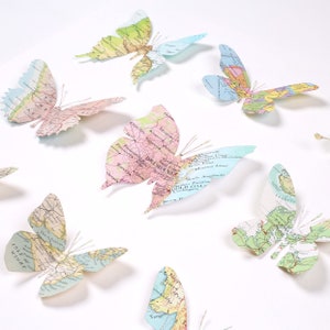 Papercut Butterfly Art, Original 3D Wall Art, Custom Map Gift ...